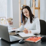 female accountant running a financial health check for a business