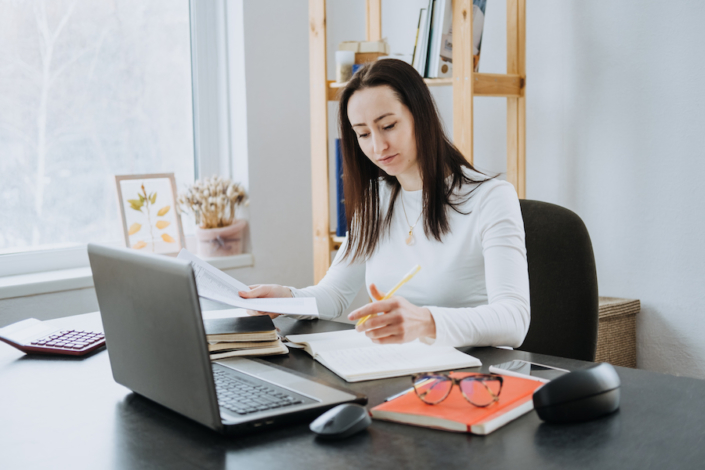 female accountant running a financial health check for a business