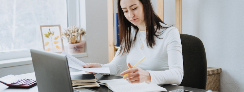 female accountant running a financial health check for a business