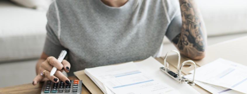 Woman working on Accounts Receivable